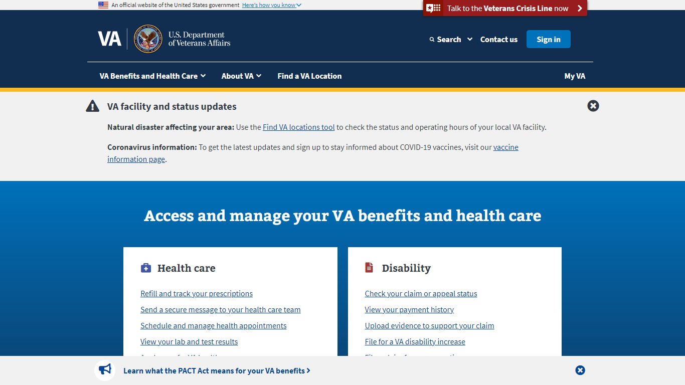 U.S. Department of Veterans Affairs - VA