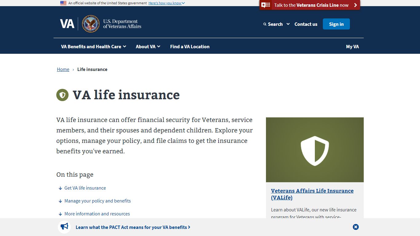 VA Life Insurance | Veterans Affairs